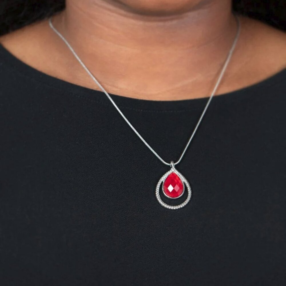 ​ Paparazzi Jewelry Accessories - Gorgeously Glimmering - Red Necklace - Vintage